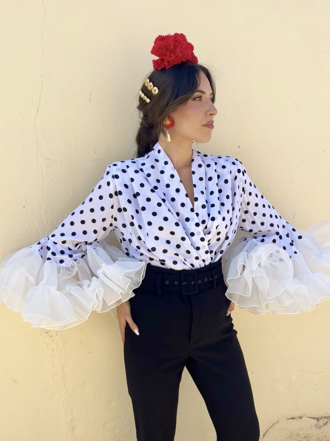 Blusa cruzada lunares y volantes - Imagen 5