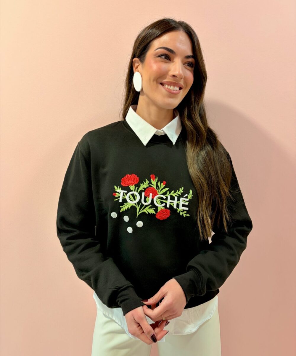 Sudadera claveles y lunares